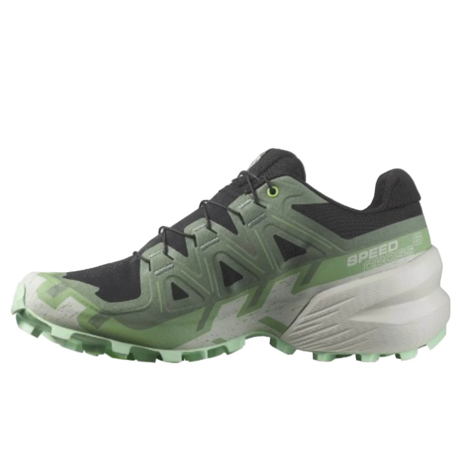 נעלי ריצה נשים סלומון ספידקרוס 6, שחור/זר פרחים/אש ירוק