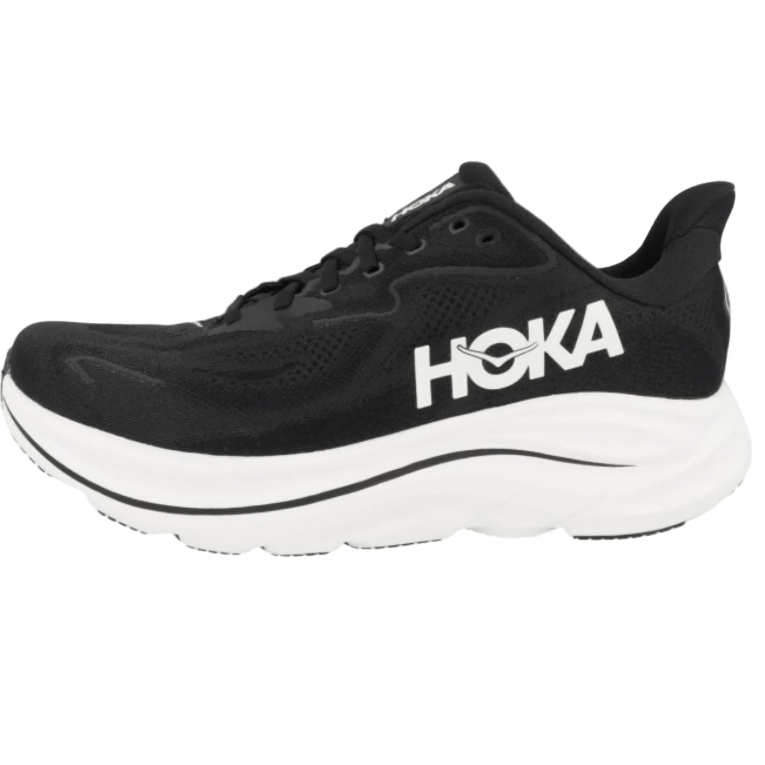 נעלי ריצה מוקצפות הוקה קליפטון 10 לגברים שחור/לבן