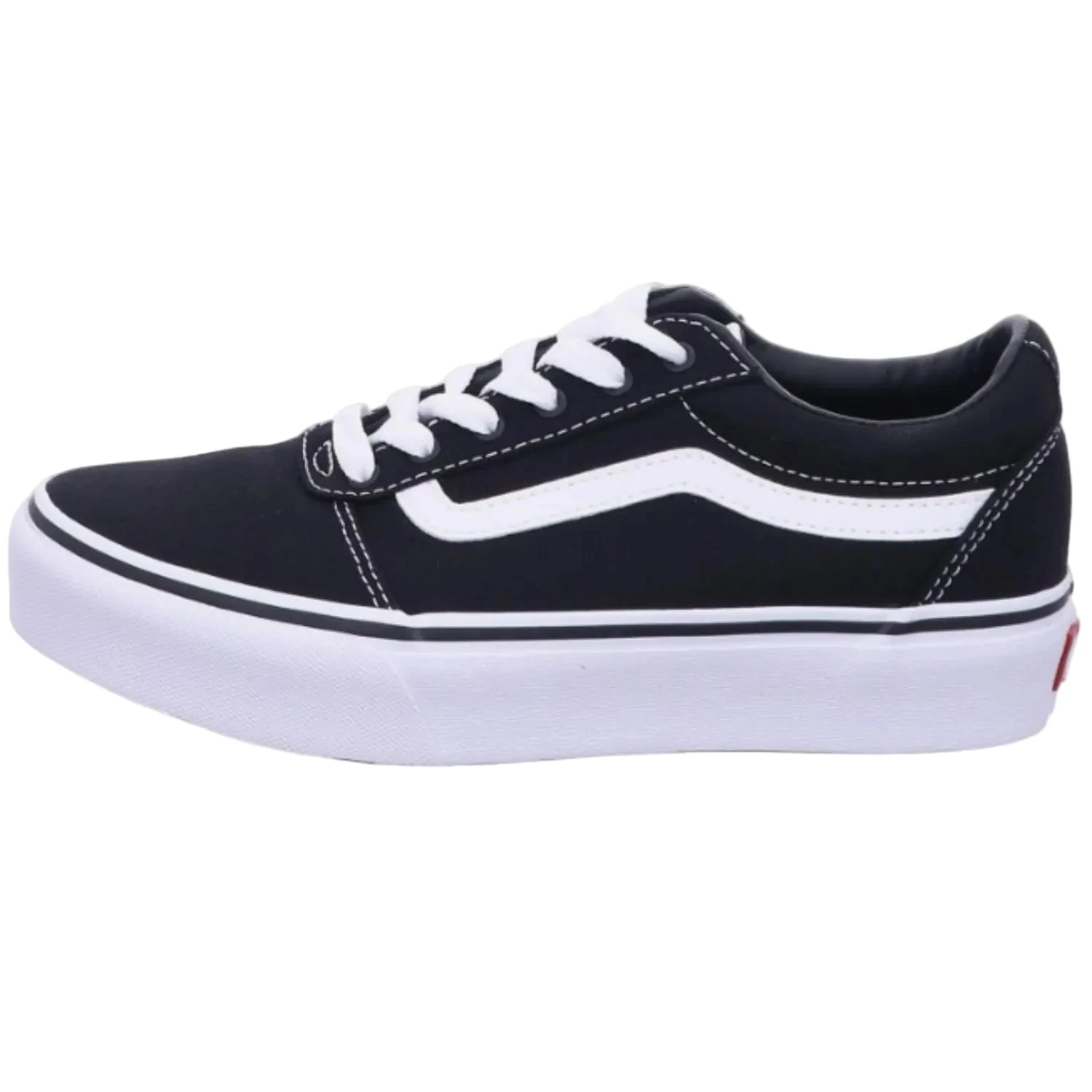 נעלי ספורט קנבס נמוכות לבנות Vans, שחור/לבן