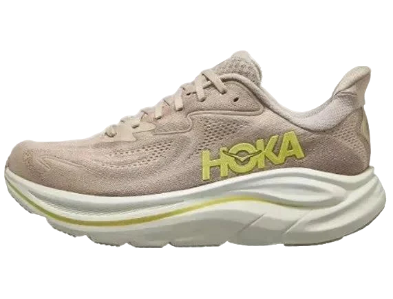 נעלי ריצה מגוננות לגברים הוקה קליפטון 10, פשתן גולמי/אבן