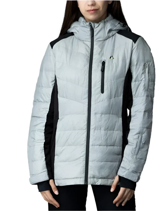 מעיל חורף לנשים Apricoat EcoDown Adventure - מעיל פוך קליל, אופנתי, ניתן לאריזה, אפור