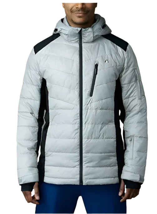 מעיל חורף לגברים Apricoat EcoDown Adventure - מעיל דאון קליל, אופנתי, מתקפל, אפור