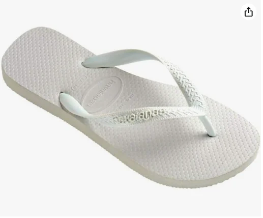 סנדלי חוף גברים Havaianas טופ, לבן