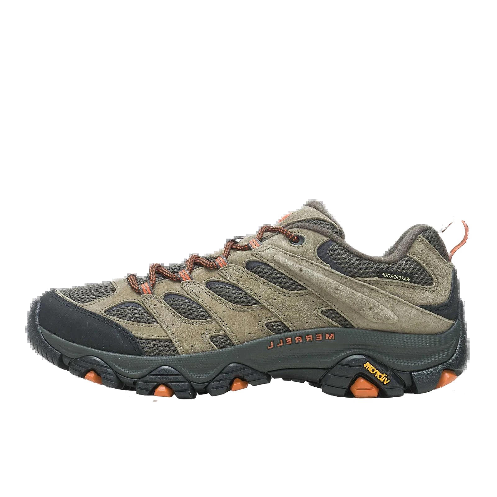 נעלי טיולים לגברים מרל מואב 3 עמידות במים, זית