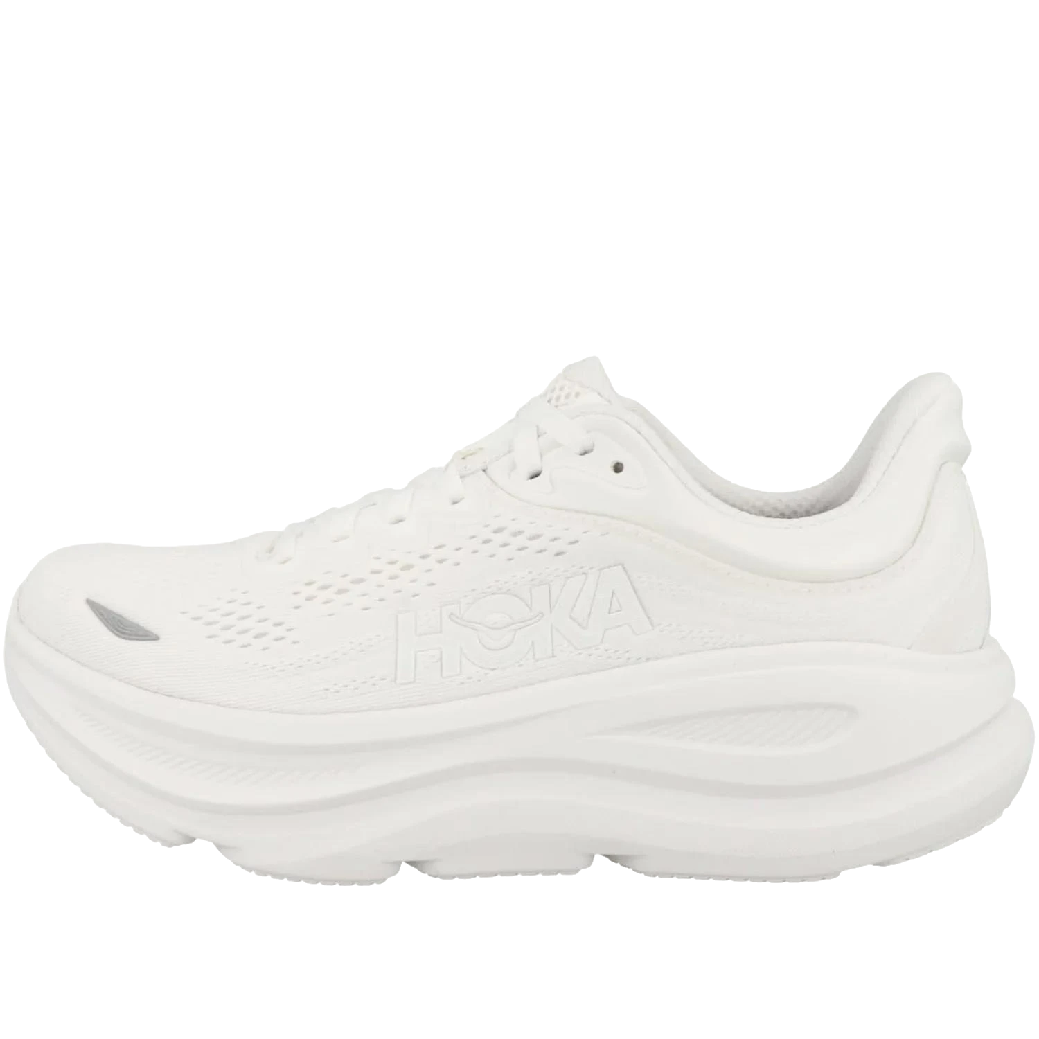 נעלי ריצה נשים הוקה בונדי 9 עם ריפוד, לבן/לבן