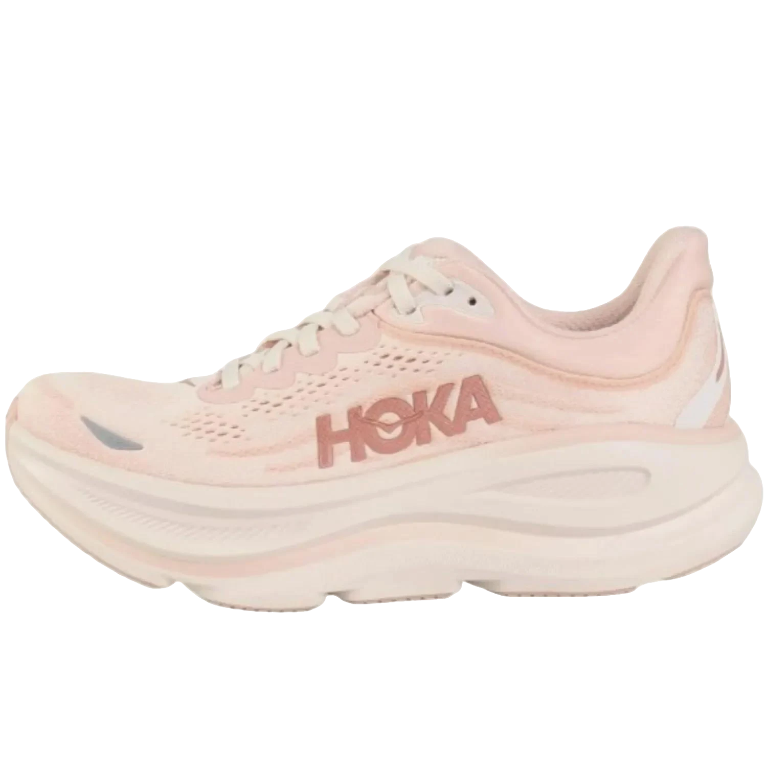 נעלי ריצה ממולאות לנשים Hoka Bondi 9, רוז לאטה/רוז קרם