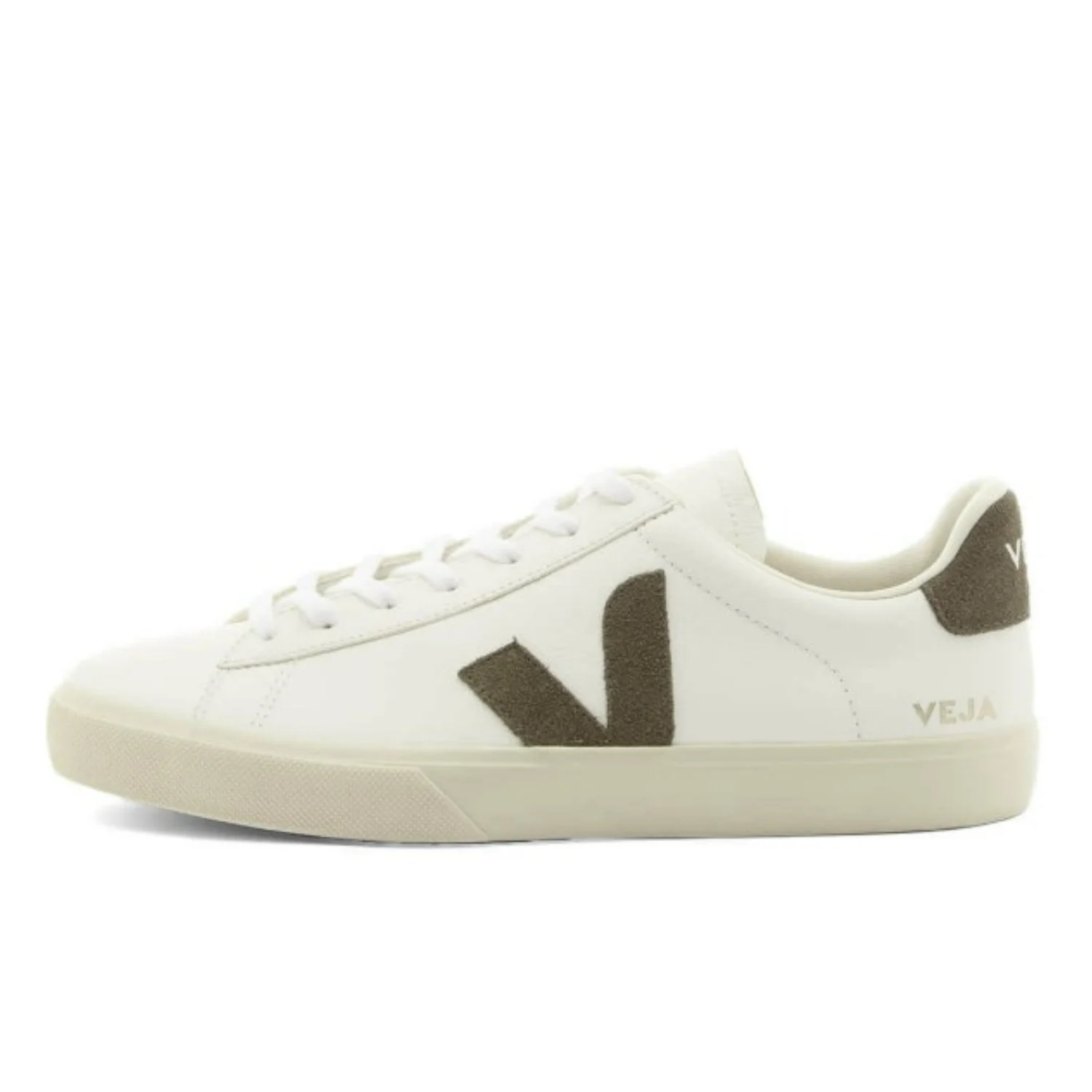 נעלי קאמפו לגברים של וגה, לבן/חאקי