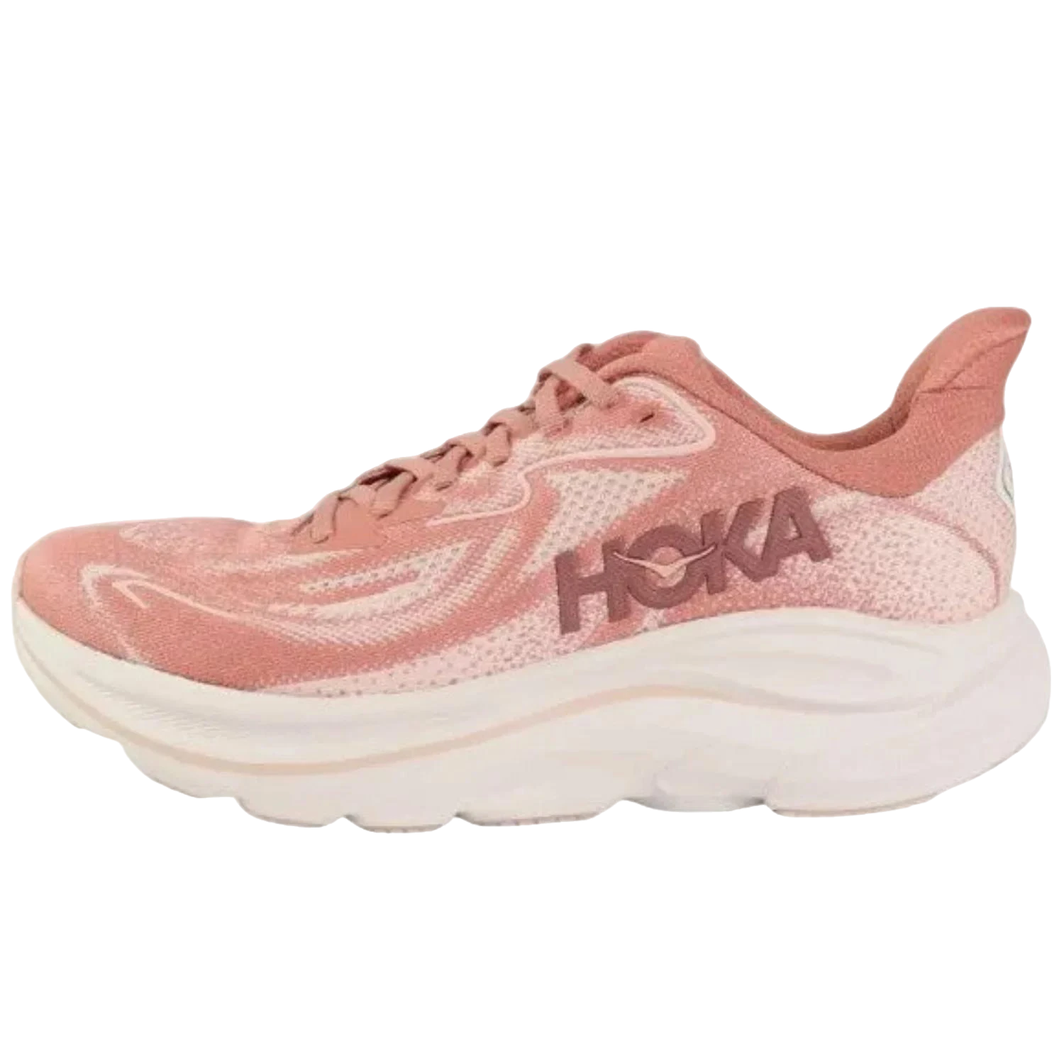 נעלי ריצה לנשים הוקה קליפטון 10 עם ריפוד, בלוש/רוז לאטה